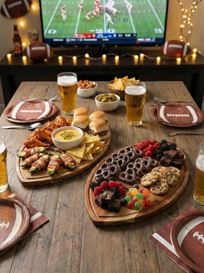 Solid acacia wood, not bamboo, football shaped cutting board. Football gifts for women, coaches, and tailgate hosts. American Football Charcuterie Board 16X9.5 Inch, Game Day Hosting Tray B0F4PNFBW6