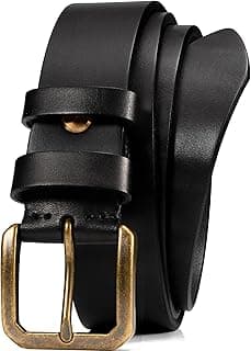 WOLFANT Thicken Full Grain Heavy Duty Casual Work Belts for Men,100% Italian Real Solid Leather