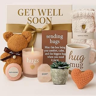 Get Well Soon Gift Baskets for Women - After Surgery Recovery Care Package for Women, Self Care, Thinking of you and Feel Better Gifts - Sympathy Box for Sick Friend Post Surgery