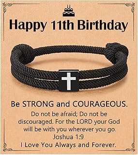 UNGENT THEM Cross Bracelet Happy 8-16th Birthday Gifts for Him Son Grandson Nephew