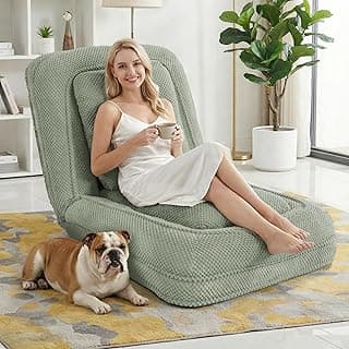 Human Dog Bed, Lazy Sofa Couch, Plush Floor Gaming Chair,5 Adjustable Position, sit, Sleep, fold, Suit to Put in Bedroom, Living Room,Space Saving Design (Green)