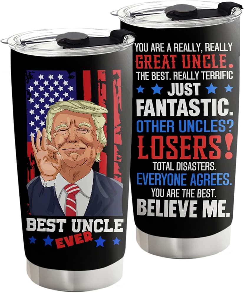 Christmas Gift for Uncle - Uncle Gifts - Birthday, Fathers Day, Christmas Funcle Gifts Idea from Niece Nephew - Stainless SteelTumbler 20oz