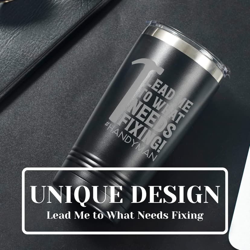 Funny Handyman gifts for Men, Handyman Gifts Idea, Best Gifts for Plumbers, 20 oz Insulated Stainless Steel Tumbler, Lead Me to What Needs Fixing