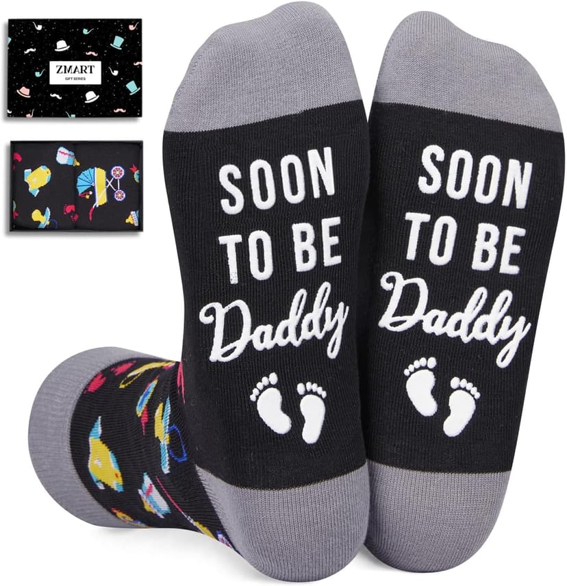 Zmart Cool Gifts for Men - Soon to Be Dad Gifts, Funny Father Day Grandpa Dad Socks
