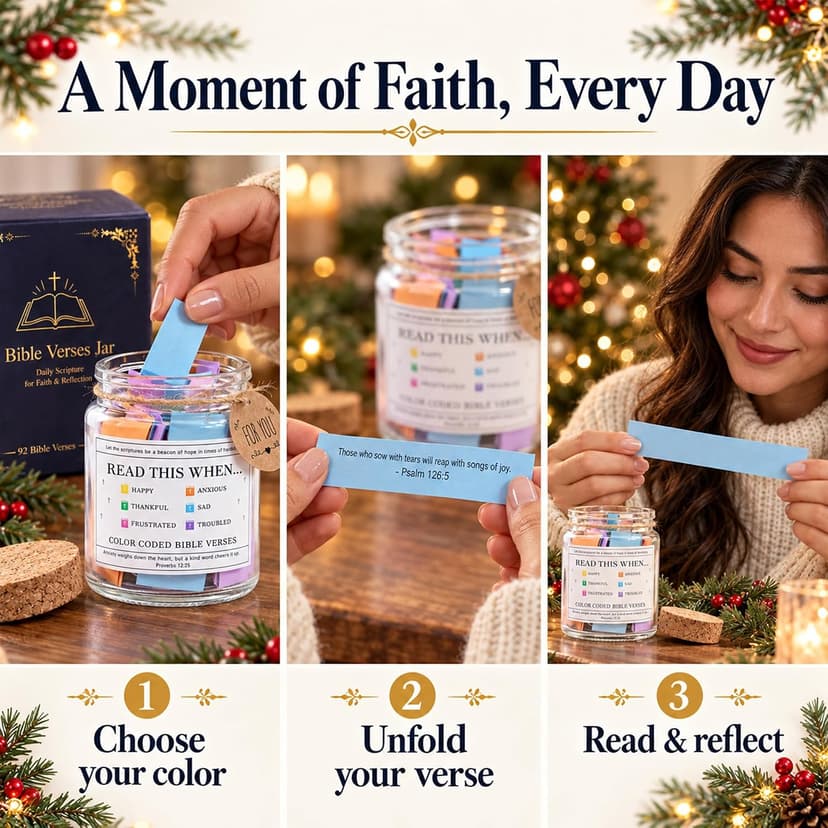 Read This When Bible Verses Jar For Daily Encouragement – Christian Gifts for Women, Birthday Gifts for Women, Christmas Gifts for Women, Birthday Gifts for Mom, Graduation & Teacher Gifts