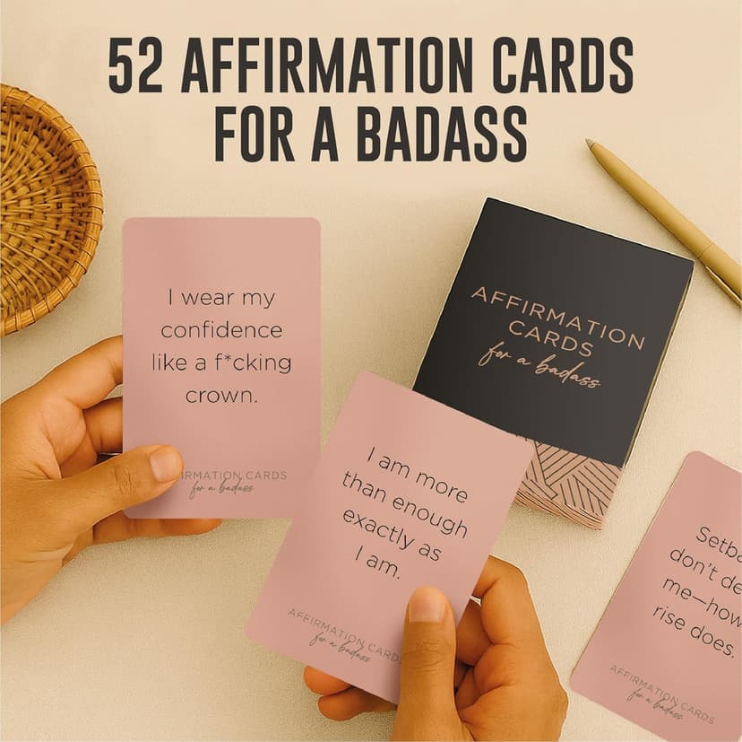 52 Affirmation Cards for a Badass - Daily Motivational Birthday Gifts for Women, Best Friend, Self Care, Her, Sister, Daughter, Mom and More