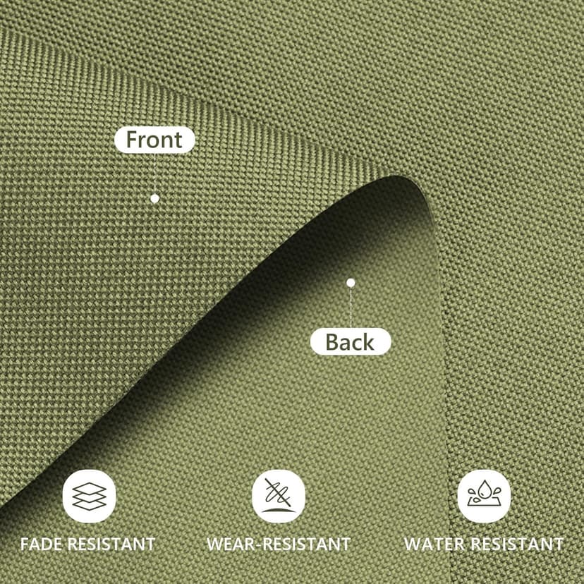 Waterproof Canvas Fabric by The Yard, UV Resistant 600D Outdoor Upholstery Material 58inch Cordura Fabric Water Resistant Fabric for Sewing Chair Patio Cushion Bag Interior, 1 Yard Olive Green