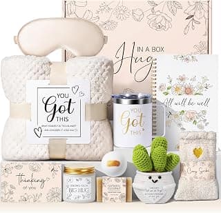 Get Well Soon Gifts Baskets for Women Self Care Gifts, Spa Care Package After Surgery Inspirational Thinking of You Sympathy Gift, Feel Better Encouragement Gift for Women Sick Friends Mom w/ Blanket