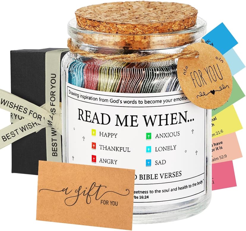 Bible Verse Jar,Scripture Prayer Cards Holy Read Me When Bible Verses Jar,Church Graduation Baptisms Confirmation Christian Gifts for Women Men Teen,Inspirational Birthday Gifts for Women Mom Friends
