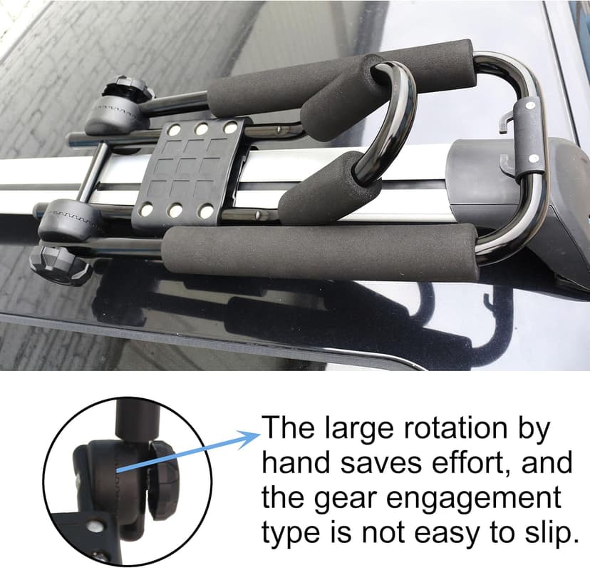 Folding Kayak roof Rack Adjustable for Kayak/Canoe/SUP,J-Bar Rack on Roof Mounting On SUV, Car and Truck Crossbars. (23-krf-1)
