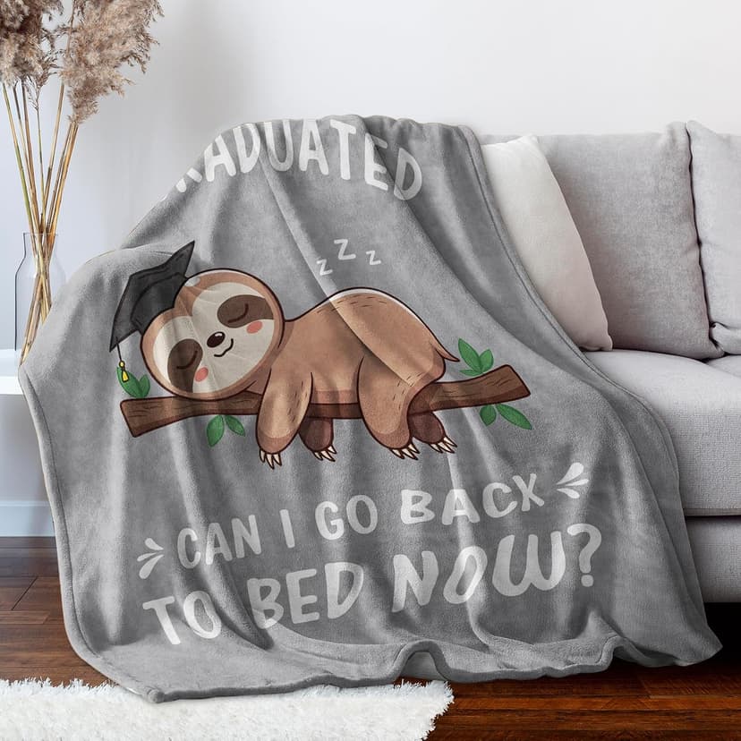 College Graduation Gifts, 2026 Grad Gifts for Master Degree, High School, PHD, Sloth Blanket,Graduation Decorations(50 * 60) Funny Graduation Gifts for Women, Her & Him, Practical Throw B0FQ5LJZVP