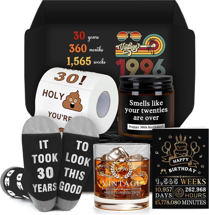 30th Birthday Gifts for Men Funny 30 Year Old Birthday Gifts for Men Cool 1996 Gift for 30 Year Old Man Unique Happy 30th Bday Gift Ideas for Man 30s Dirty Thirty Decorations for Him Turning 30 B0G2PQSTV4