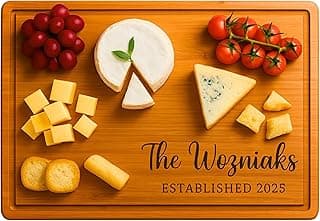 Personalized Cutting Board - Custom Engraved Bamboo Wood Charcuterie Board, Gifts for Wedding, Engagement, Anniversary, Housewarming, Bridal Shower, Unique Gift Idea for Couples, Family, Mom, Dad