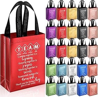 Customer Service Week Employee Appreciation Gifts, Reusable with Handles Gift Bag, Appreciation Gifts Bag For coworker Team Sweetude 25pcs Team Staff Appreciation Thank You Gift Bag Bulk, 10 Colors B0DJVXY2HC