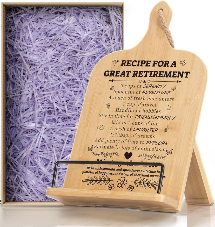 Retirement Gift for Woman, Cookbook Stand, Women Gift Ideas Cookbook Holder, Relaxation Gifts for Women, Recipe Book Stand, Cook Book Stand for Kitchen Counter, Thoughtful Gifts