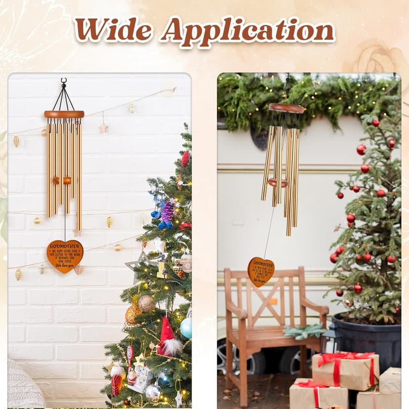 Godmother Gifts from Godchild, Godmom Wind Chimes, Christmas, Birthday, Proposal, Retirement Gift for Godmother from Goddaughter Godson