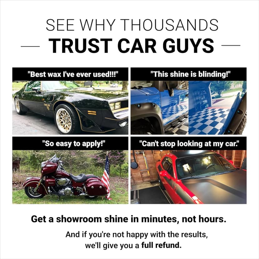 CAR GUYS Hybrid Spray Wax | Advanced Car Wax | Long Lasting and Easy To Use | Safe on All Surfaces | 18 Oz Kit with Towel