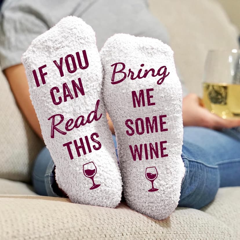 VICRAZY Wine Gifts for Men, Women - Funny Socks - Gifts for Lovers - Stuff, Stocking Stuffers