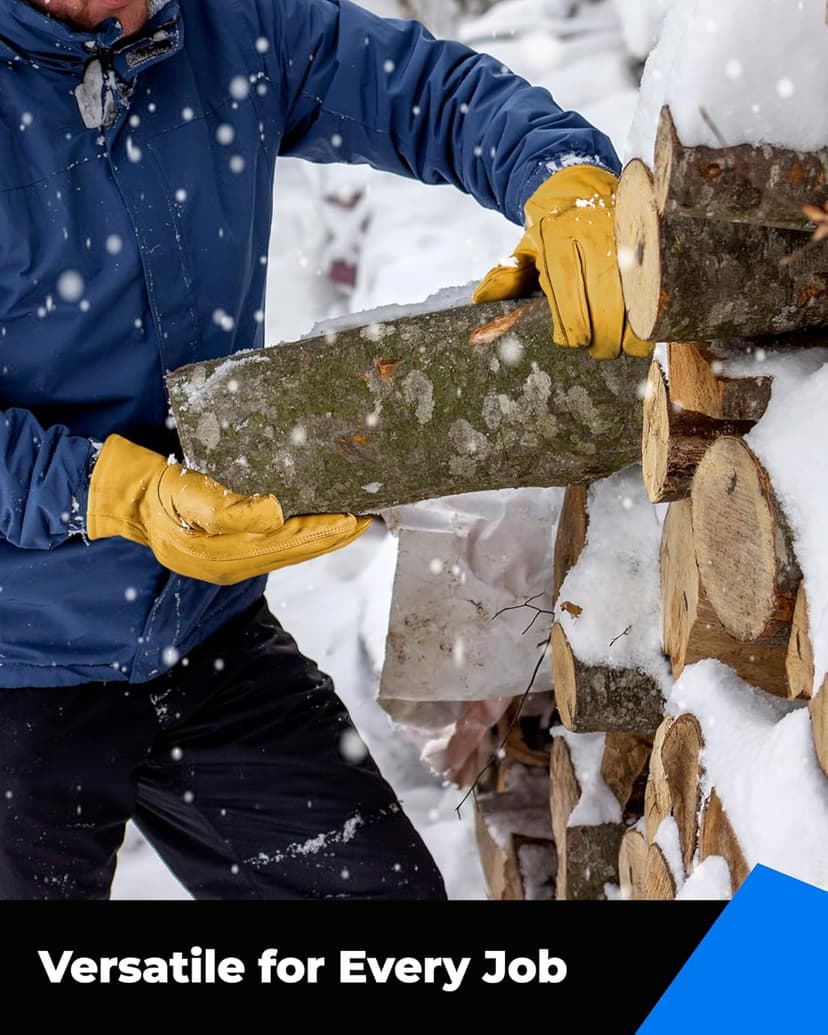 toolant Winter Work Gloves for Men, Insulated Leather with Water Resistance and Abrasion Protection for Cold Weather