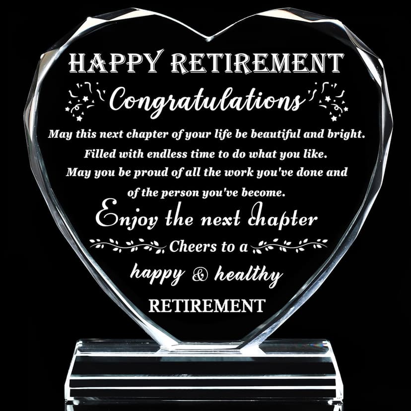 Retirement Gift for Women Men Crystal Best Retirement Gifts Keepsake Meaningful Farewell Gifts for Friends Leaving Gifts Plaque for Women Crystal Happy Retirement Gifts for Doctor Nurses Teacher