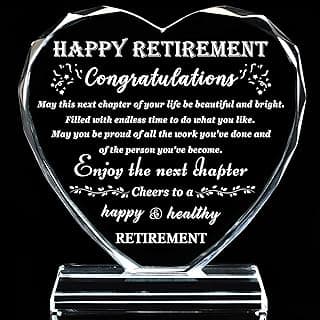 Retirement Gift for Women Men Crystal Best Retirement Gifts Keepsake Meaningful Farewell Gifts for Friends Leaving Gifts Plaque for Women Crystal Happy Retirement Gifts for Doctor Nurses Teacher