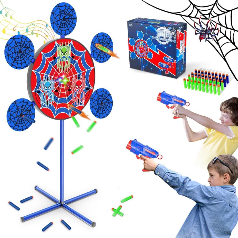 Shooting Games Toys for Nerf Gun Party, Shooting Targets with 2 Toy Guns 40 Foam Darts Kids Outdoor Indoor Toys for Birthday Easter Xmas Gifts for 4 5 6 7 8 9 10+ Year Old Boys Kids
