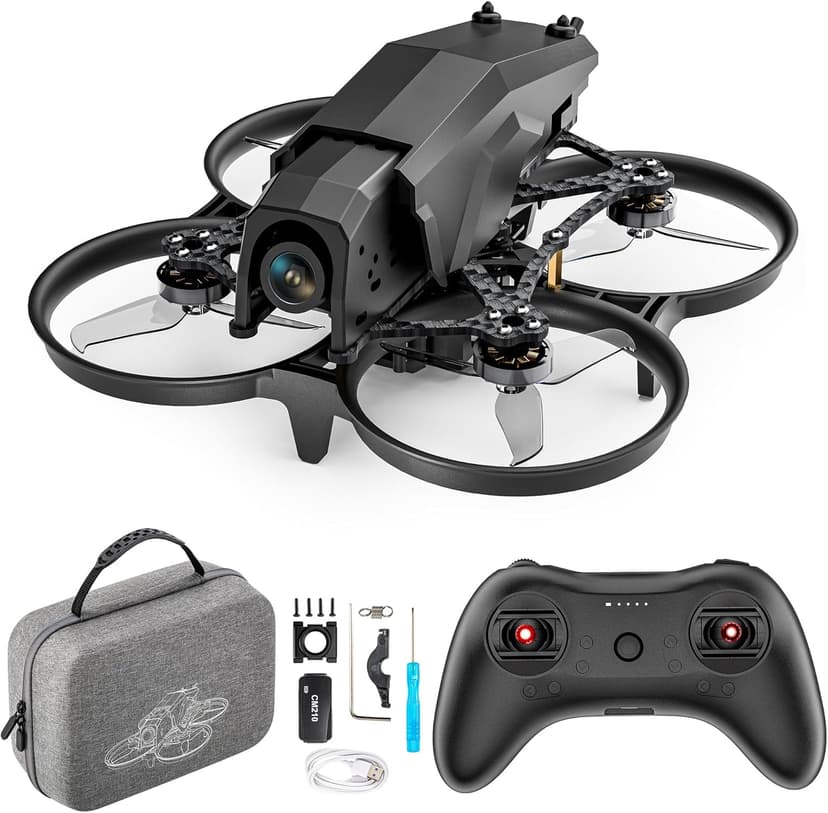 FPV Racing Drone for Beginners, F108 2.5 Inch FPV Drone Kit with Optical Flow Positioning, Equipped with T8S 8 Channel 2.4GHz RC Pocket Sized Portable Transmitter,Easy to Fly RTF FPV Drone