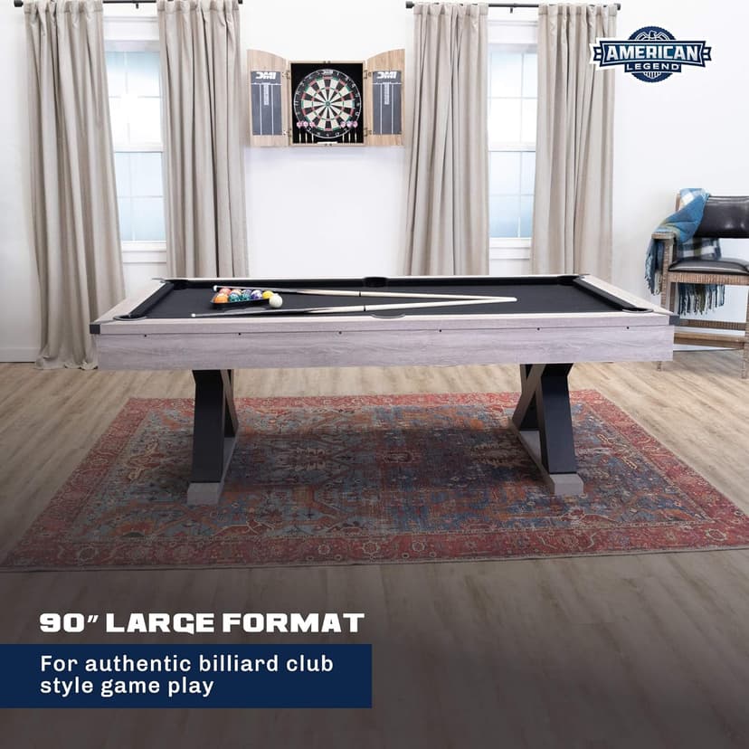 American Legend Billiard Table with Rustic Wood Finish