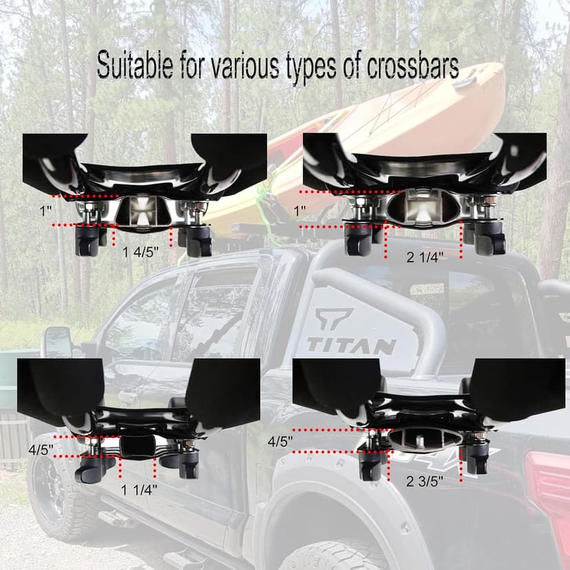 Folding Kayak roof Rack Adjustable for Kayak/Canoe/SUP,J-Bar Rack on Roof Mounting On SUV, Car and Truck Crossbars. (23-krf-1)