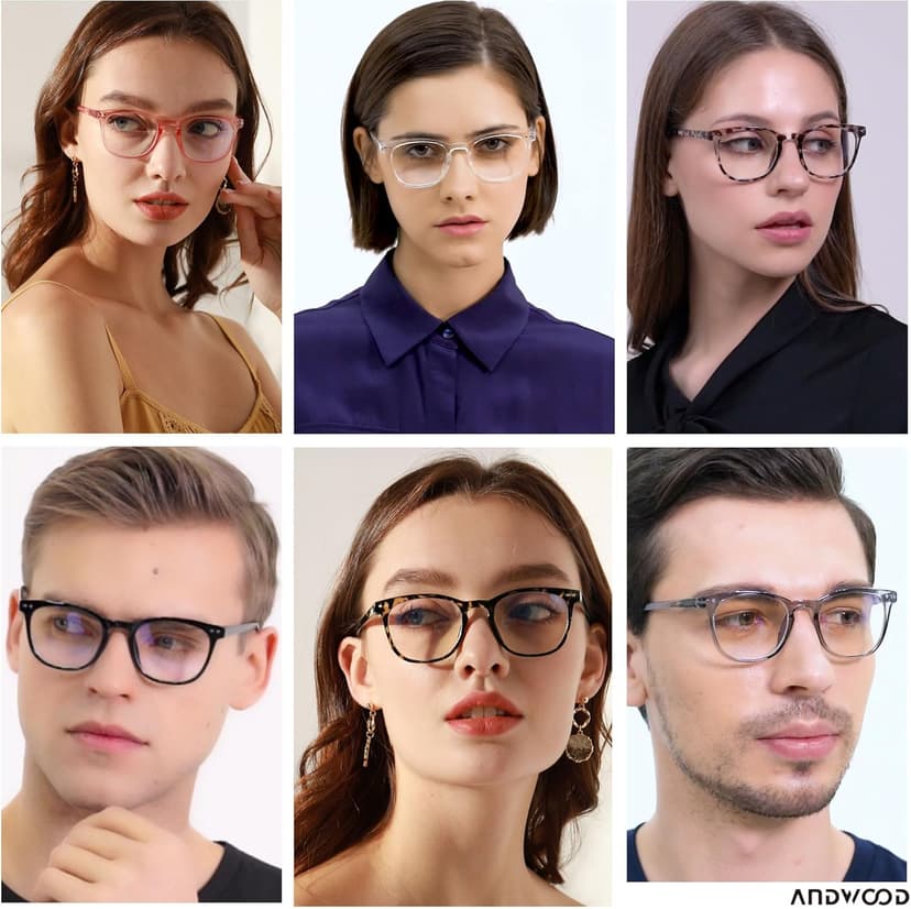 ANDWOOD Blue Light Blocking Glasses Women Men Computer Small Face Clear Bluelight Blocker Eyeglasses Frame