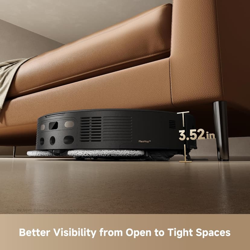 Mova V50 Ultra Complete Robot Vacuum and Mop Self-Cleaning, 24,000 Pa Suction, Liftable Navigation with Obstacle Overcoming and Warm Water Mopping with DuoSolution System Designed for Pets, Black