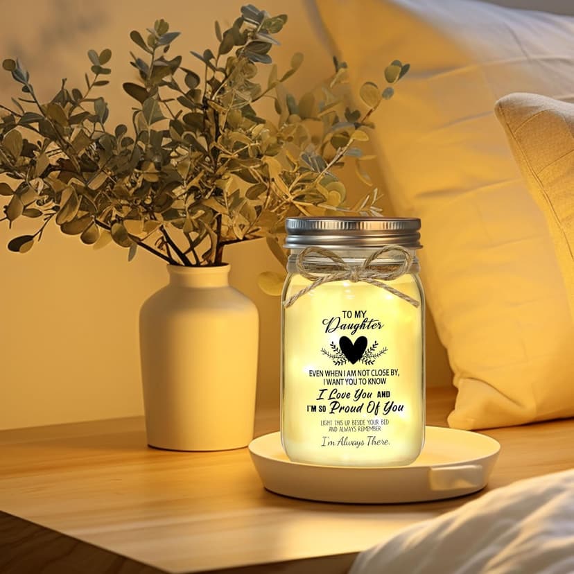 Gift for Daughter, Daughter Birthday Gifts from Mom Dad, Mother Daughters Gift, Daughters Gifts Mother's Day Graduation Decorative Jar Light Night