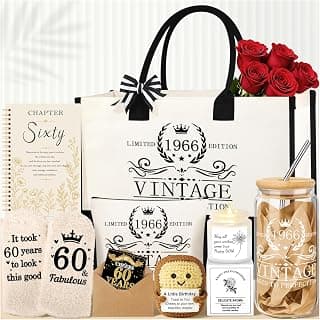 40th 50th 60th Birthday Gifts for Women Tote Bag Birthday Gifts Set for Mom Wife Sister Grandma Birthday Gifts for Her