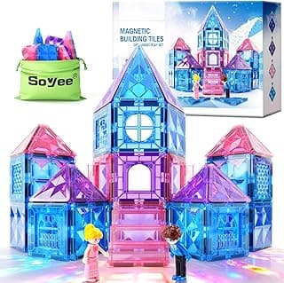 Soyee Diamond Magnetic Building Blocks - Princess Toys for 3-8 Year Old Girls & Boys - 3 4 5 6 Year Old Girl Birthday Xmas Present