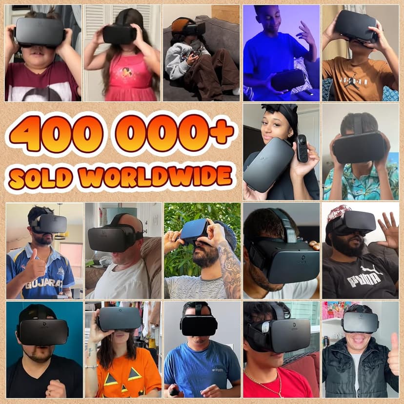 DESTEK V5 VR Headset for Phone w/VR Gamepad, 128 Premium VR apps Included, Anti-Blue Eyes Protected HD Lenses, 110° FOV Virtual Reality Headsets for iPhone, Android Phone- Black