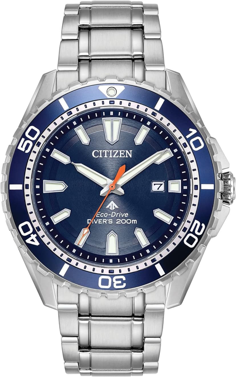 Citizen Citizen Men's Promaster Sea Eco-Drive Stainless Steel Watch, 3-Hand Date, One-Way Rotating Bezel, ISO Compliant, Luminous Hands and Markers