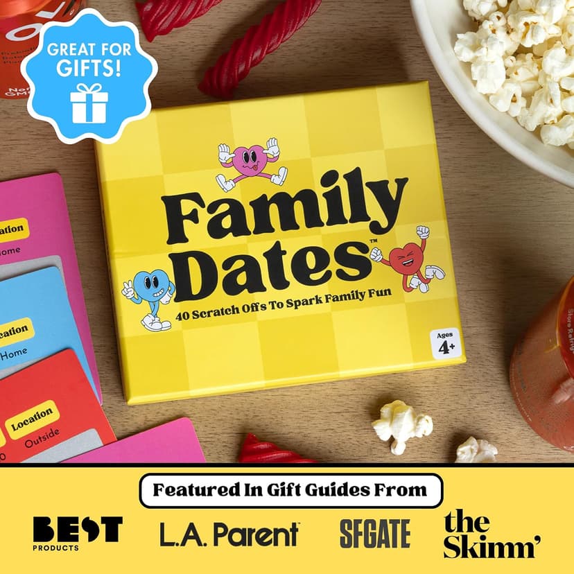 Family Dates 40 Scratch Off Cards – Fun Activities & Date Night Ideas for Kids and Parents – Adventure Card Game for Families – Unique Gift for Family Nights, Holidays, or Birthdays