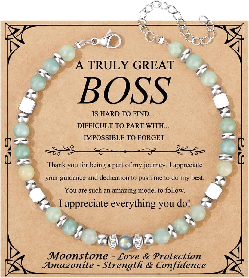 𝗚𝗶𝗳𝘁𝘀 𝗳𝗼𝗿 𝗪𝗼𝗺𝗲𝗻 𝗠𝗼𝗼𝗻𝘀𝘁𝗼𝗻𝗲 𝗕𝗿𝗮𝗰𝗲𝗹𝗲𝘁 Amazonite Colorful Imperial Jasper Stainless Steel Beads Bracelets, Graduation Mothers Day Christmas Birthday Gifts for Her Women