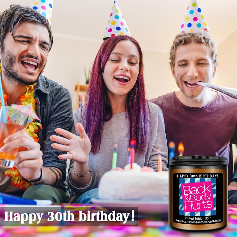 Homsolver 30th Birthday Decorations Gift for Her Him, Happy 30th Birthday Candle Gifts for Women Men, Funny 30 Years Old Ideas- Lavender Scented Candles B0FS61RQ3D