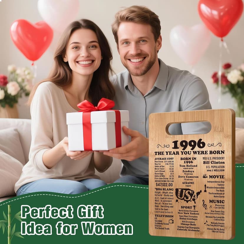 30th Birthday Gifts for Women Men, 1996 Birthday Gifts for Her Him, 30 Years Old Gifts, 30th Birthday Gift Ideas, 30th Birthday Decorations for Women Men, Back in 1996 Cutting Board Gifts B0CP8WS7FK