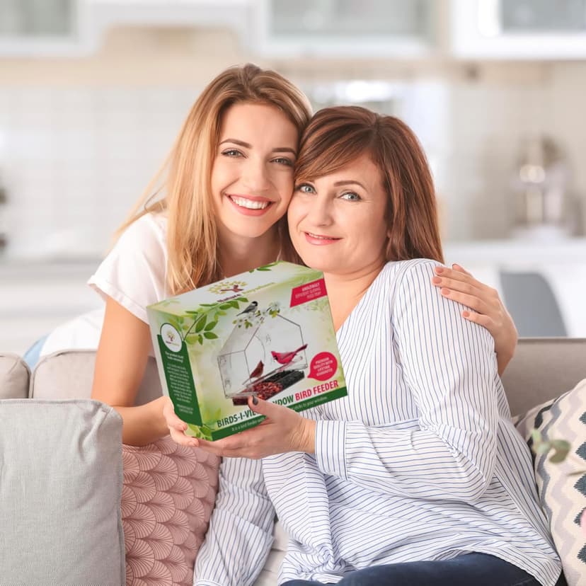 Nature Anywhere Window Bird Feeder - Transparent Acrylic Bird Feeders for Outdoors - Enhanced Suction Grip, Bird Watching for Cats, Easy-to-Clean, Outdoor Birdhouse Feeder (1 Unit)