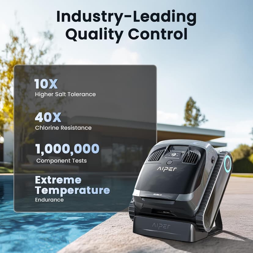 (2026 Upgrade) AIPER Scuba X1 Cordless Robotic Pool Cleaner with Micromesh Ultra-Fine Filter, Include Wireless Charging Dock, Cross Pattern Smart Navigation, Horizontal Waterline Scrubbing