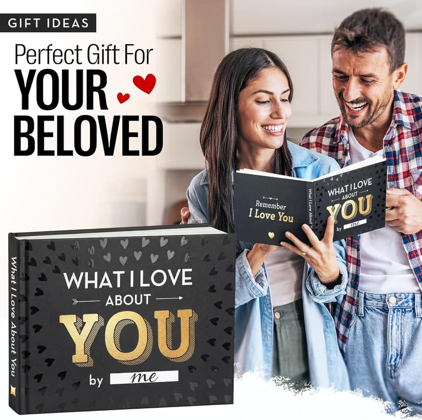 What I Love about You Book - Valentines Day Gifts for Him, Her - Fill-in-the-Blank Book for Men, Boyfriend, Husband, Women, Girlfriend, Wife, Him, Her - Couples Gifts for Anniversary, Christmas & More