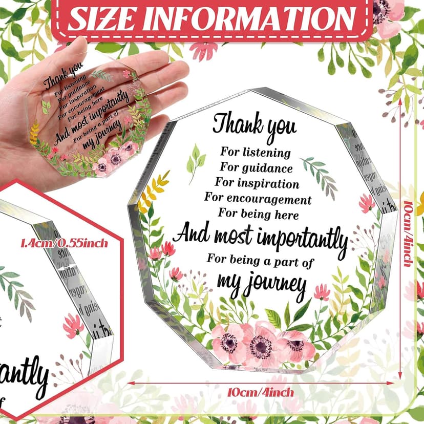 Appreciation Gifts with Inspirational Quotes Gift for Coworker Employee Nurse Acrylic Xmas Desk Decor for Teacher Leader Boss Yinder Acrylic Christmas Appreciation Thank You Gifts, Nonagon Poppy B0BLGD4QTQ