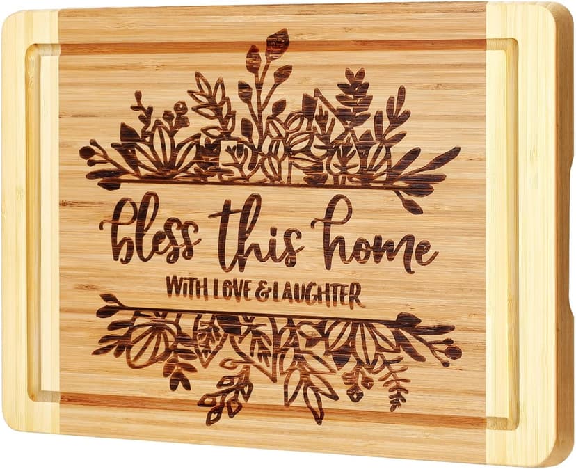 House Warming Gifts New Home, Engraved Cutting Board Housewarming Gifts, New Home Gift Ideas for New Homeowner, New House Gifts for Women Men Couple Neighbor Friend Family - Bless This Home