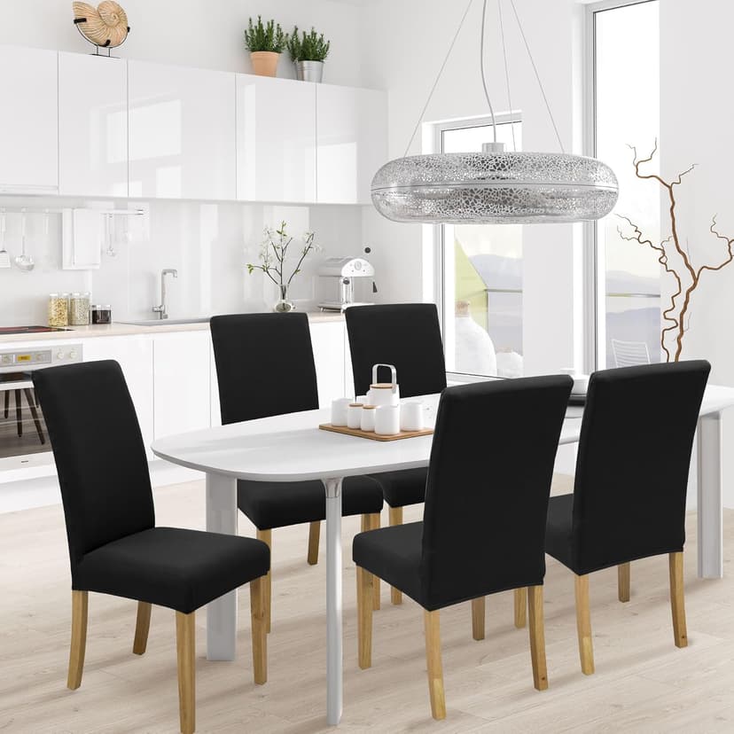 BIETYONE Chair Covers,Dining Room Chair Covers Set of 6,Stretch Kitchen Chair Cover,Washable Dining Chair Cover,Parsons Chair Slipcovers Protective,for Home,Restaurant,Banquet