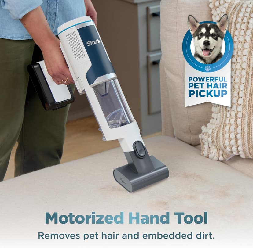 Shark Clean & Empty Cordless Stick Vacuum – Lightweight Cordless Vacuum with Auto-Empty System, HEPA Filter, Portable, Rechargeable, Exclusive Motorized Hand Tool for Pet Hair, BU3523