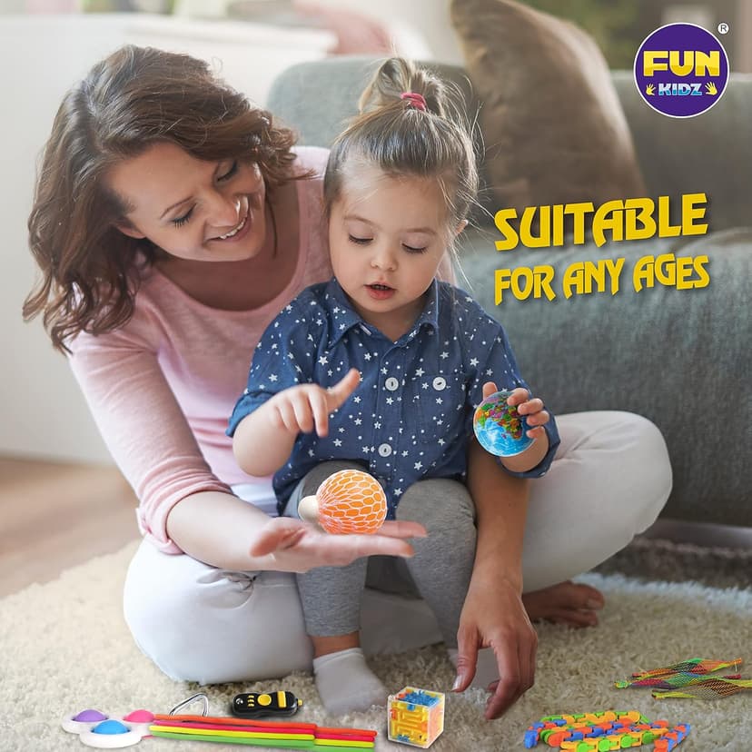 Gift Fidget Box Toys Pack for Kids 3-12, FunKidz Sensory Toys for Boys Girls Age 7-12 Autistic Children in Mystery Storage Portable Box