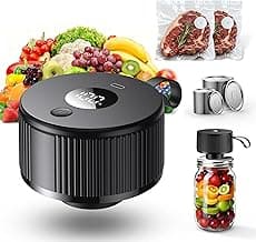 Upgraded 3-in-1 Electric Mason Jar Vacuum Sealer Kit for Mason Jars, Food Savers & Containers | Food Preservation System for Kitchen | Ideal for Canning Jams, Pickles, Dry Foods, Grains & Leftovers
