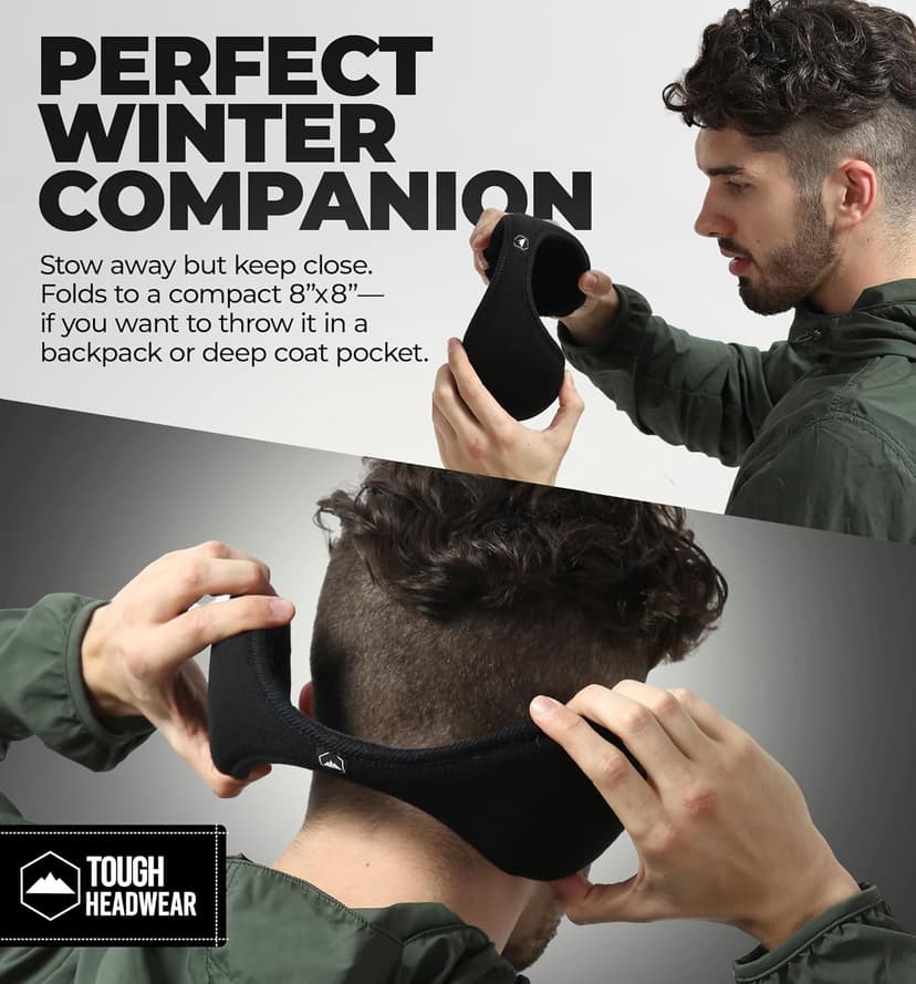 Tough Headwear Tough Headwear Warm Winter Ear Muffs For Men Women, Earmuffs Behind the Head, Fleece Ear Warmers, Ear Covers for Cold Weather